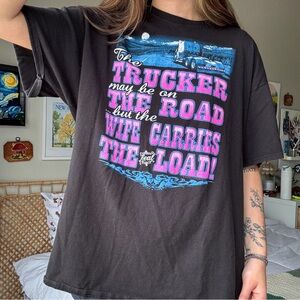 Vintage funny truckers wife graphic tee